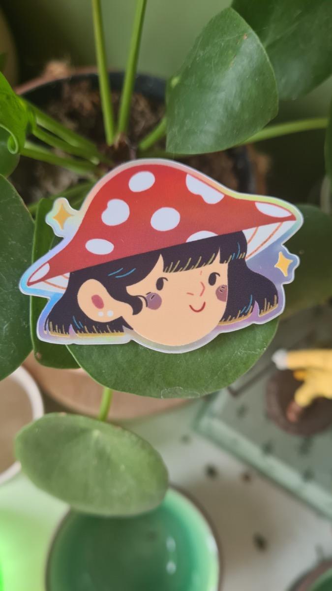 Sticker Holographique Champignon